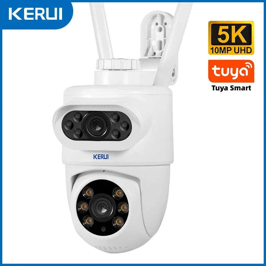 KERUI Outdoor IP Camera 5K Dual Lens PTZ Security Camera-5K With 32GB Card / EU Plug