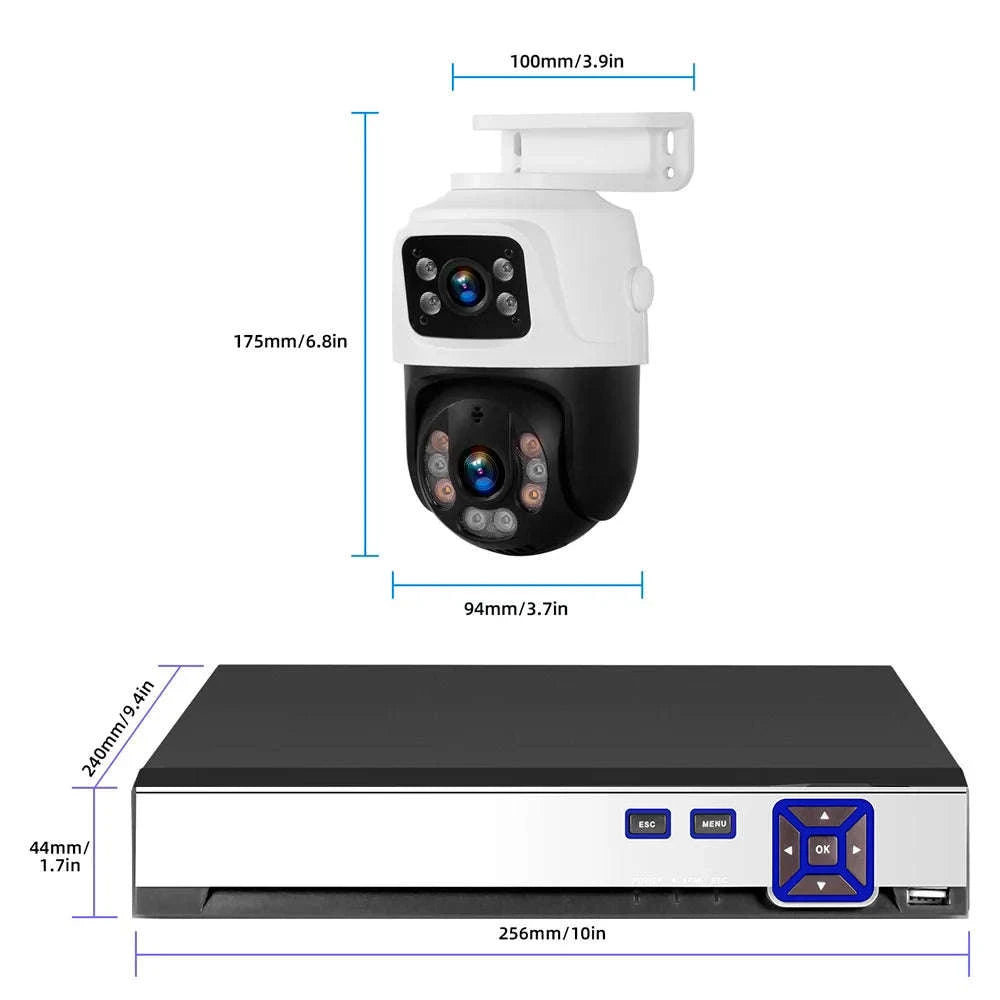 KERUI PoE 8-Channel Security Camera System with 6MP Dual Lens-None / United States