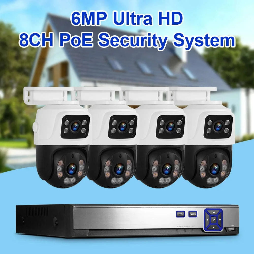 KERUI PoE 8-Channel Security Camera System with 6MP Dual Lens-None / United States