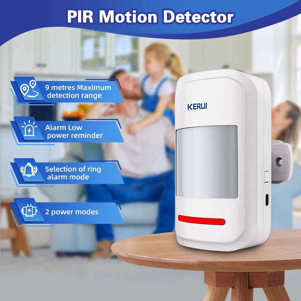 KERUI Wireless PIR Motion Sensor Alarm with Remote, 433MHz-1 PIR Alarm 1 Remote / United States