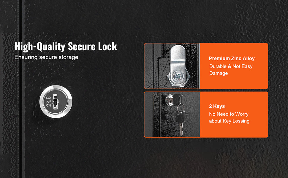 Key Cabinet Lock Box with Adjustable Racks
