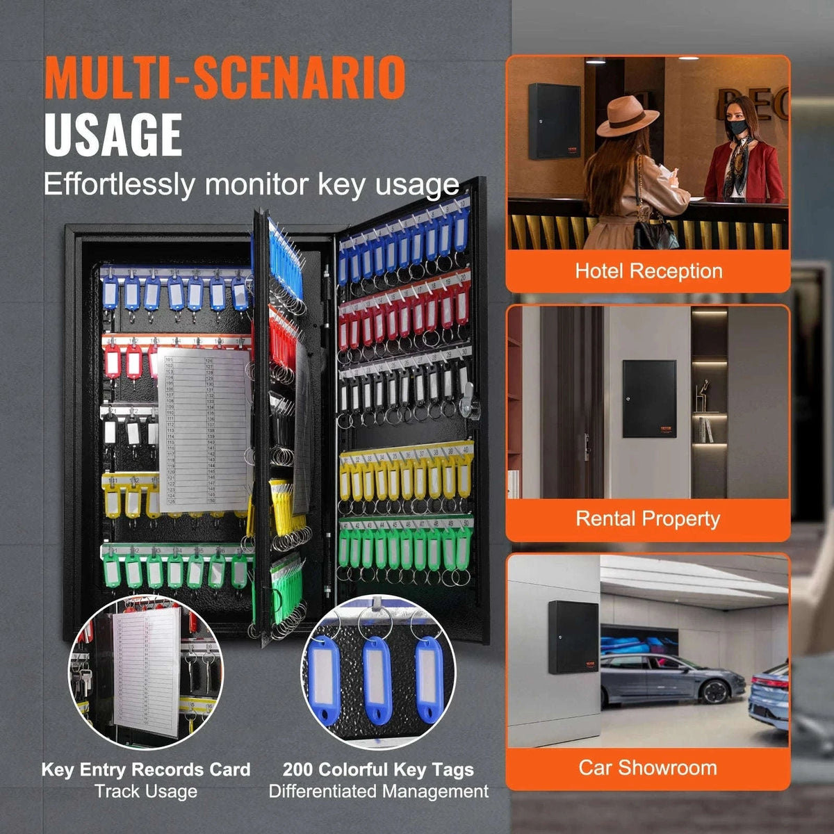 Key Cabinet Lock Box with Adjustable Racks-100PCS / spain