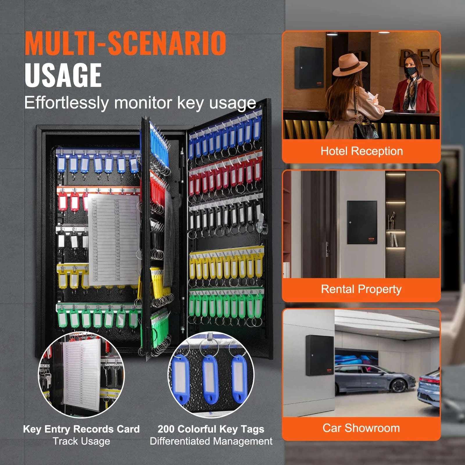 Key Cabinet Lock Box with Adjustable Racks-100PCS / spain