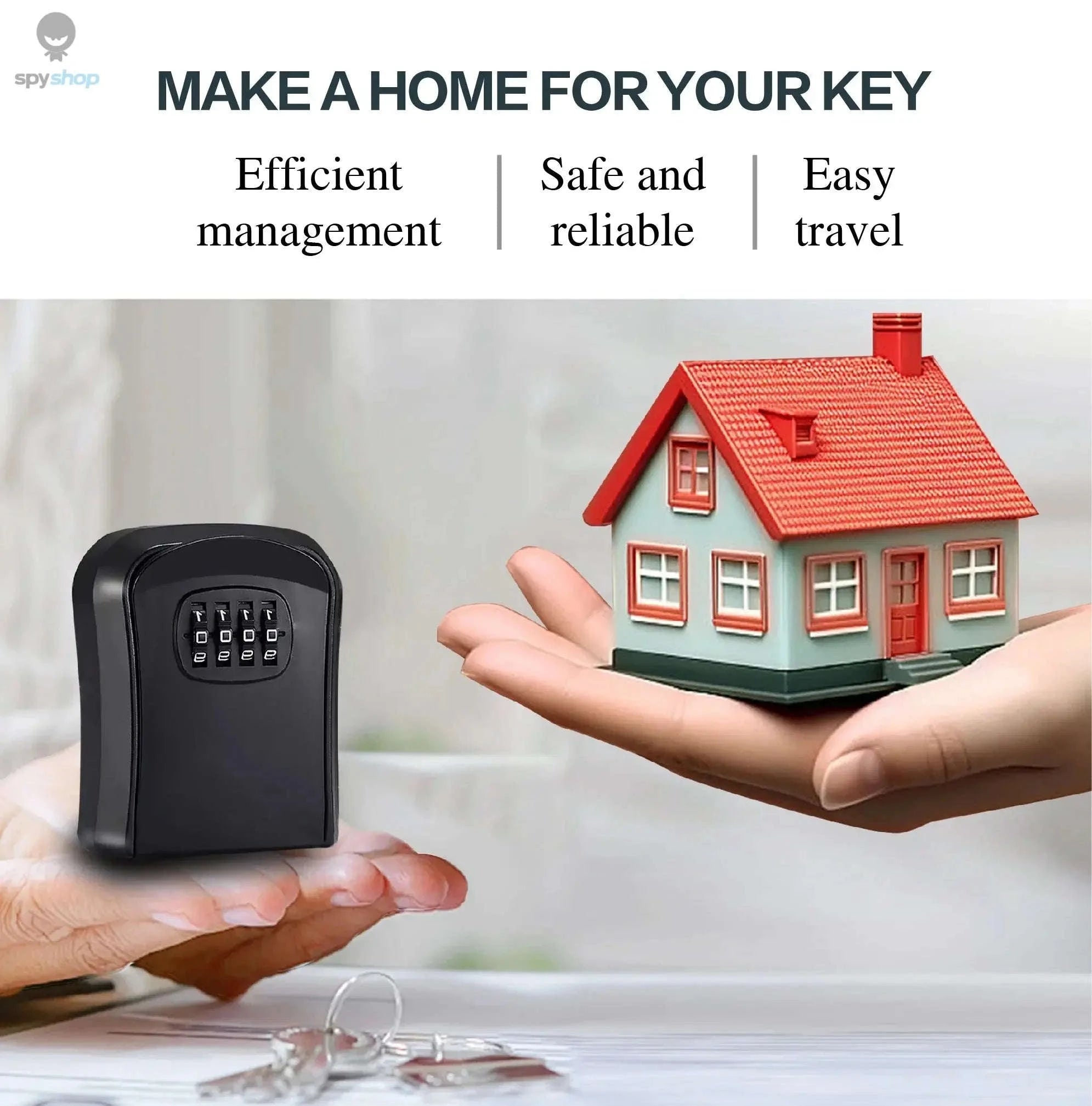 Key Keeper Combination Lock Box – Secure 4‑Digit Access & Durable Outdoor Design-Blue large