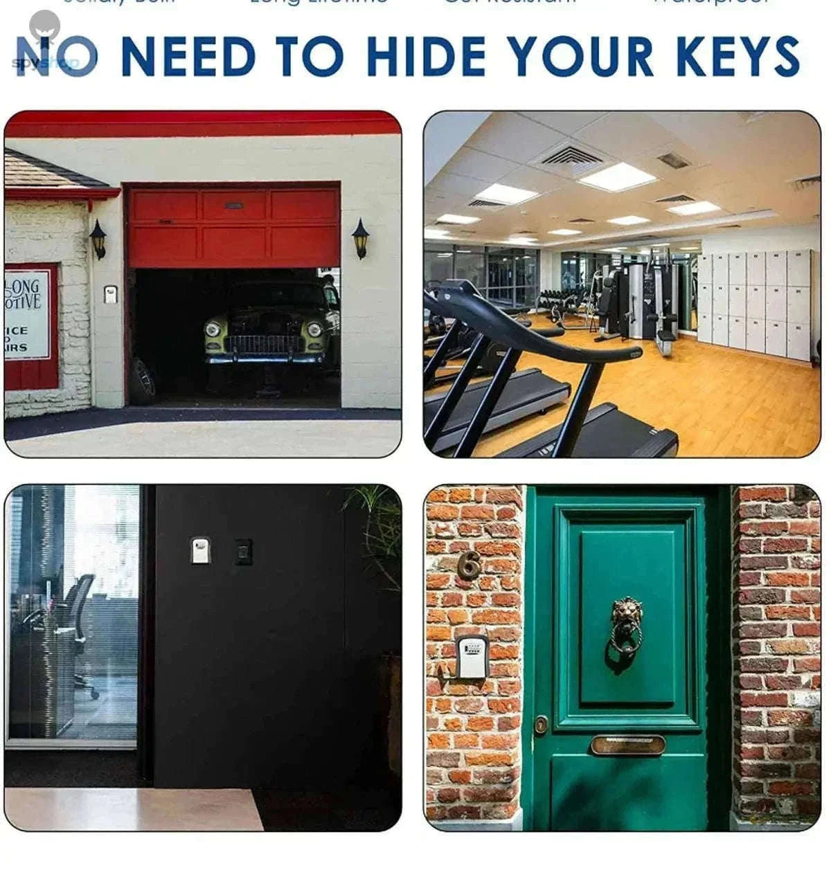 Key Keeper Combination Lock Box with 4-Digit Access-Blue large