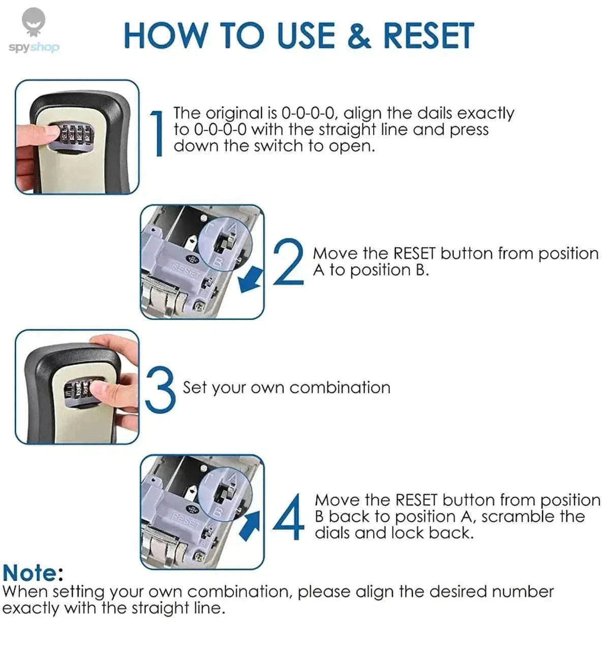 Key Keeper Combination Lock Box with 4-Digit Access-Blue large