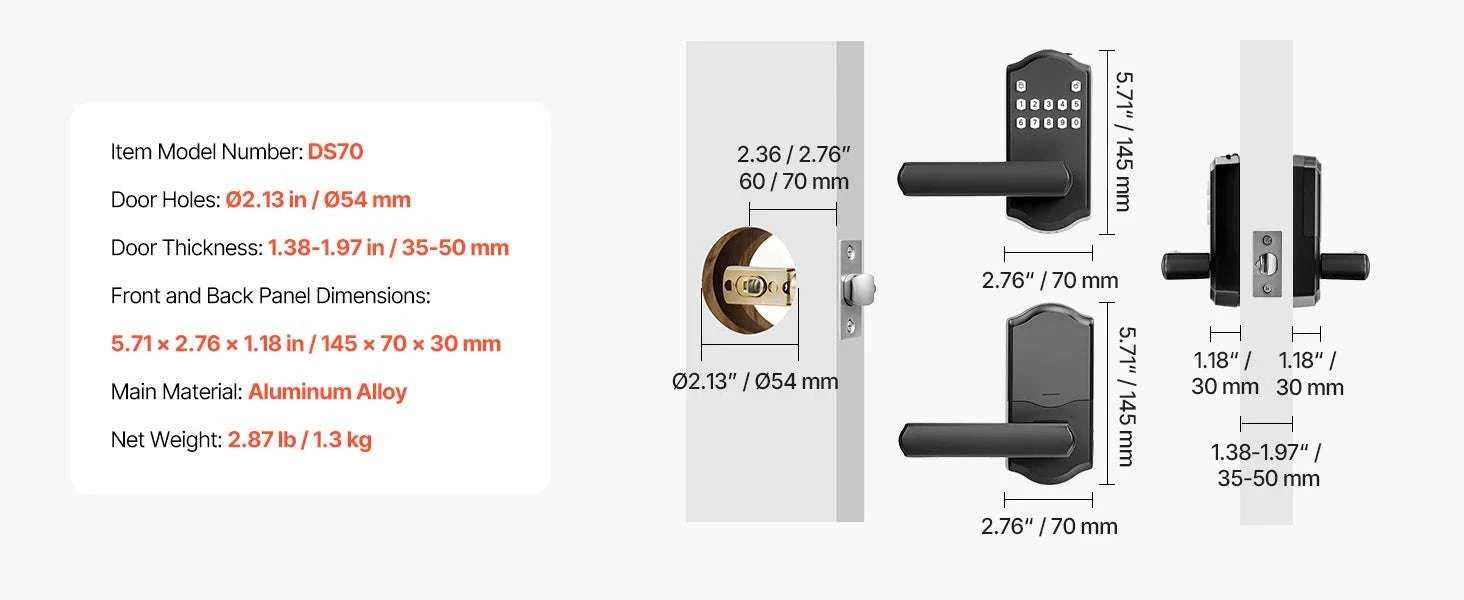 Keyless Entry Door Lock with Keypad, Auto-Lock & User Codes-VE10 Black / United States