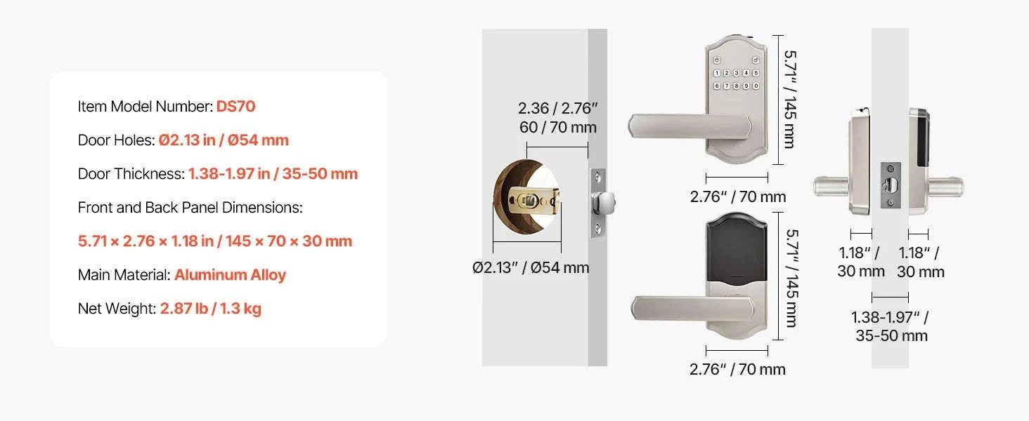 Keyless Entry Door Lock with Keypad, Auto-Lock & User Codes-VE10 Black / United States