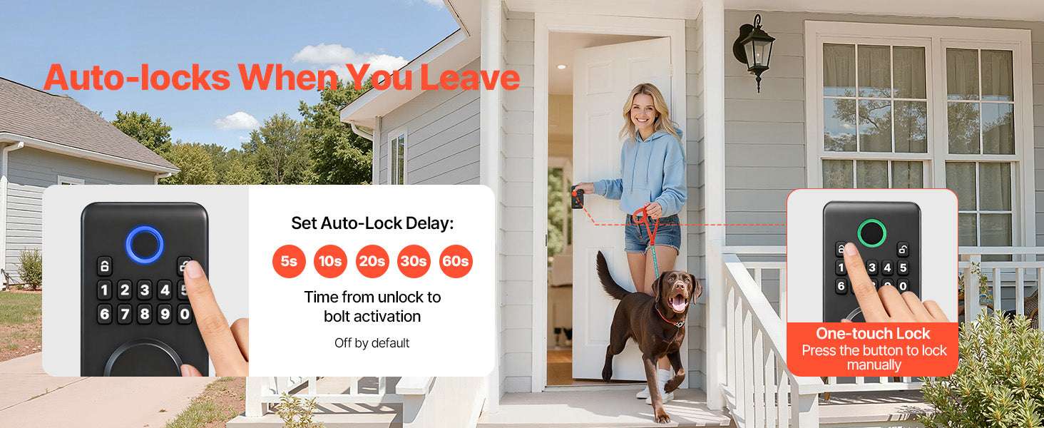 Keyless Entry Door Lock with Keypad, Auto-Lock & User Codes-VE10 Black / United States