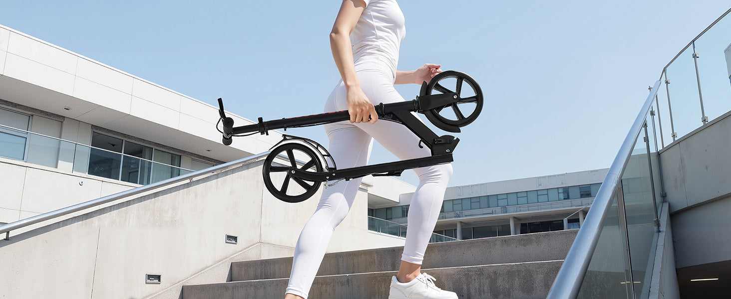 SucceBuy Kick Scooter for Kids Ages 8+ Teens & Adults 2-Wheel Toddler Scooter with Height Adjustable Handlebar for Boys & Girls