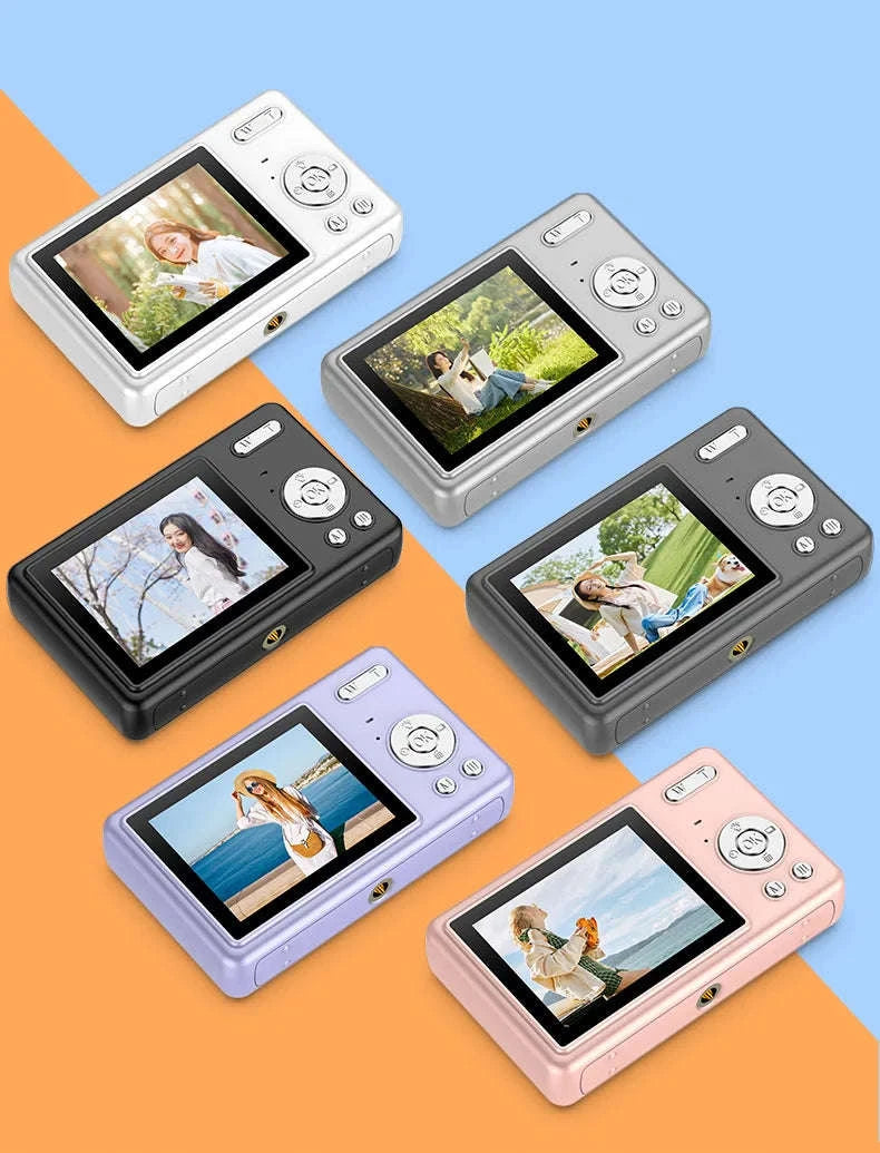 Kid CCD 1080P Digital Camera 96MP Autofocus Vlogging Camera 16X Zoom Video Camcorder 2.4 Inch IPS Screen for Adult Photography-Gray (standard)