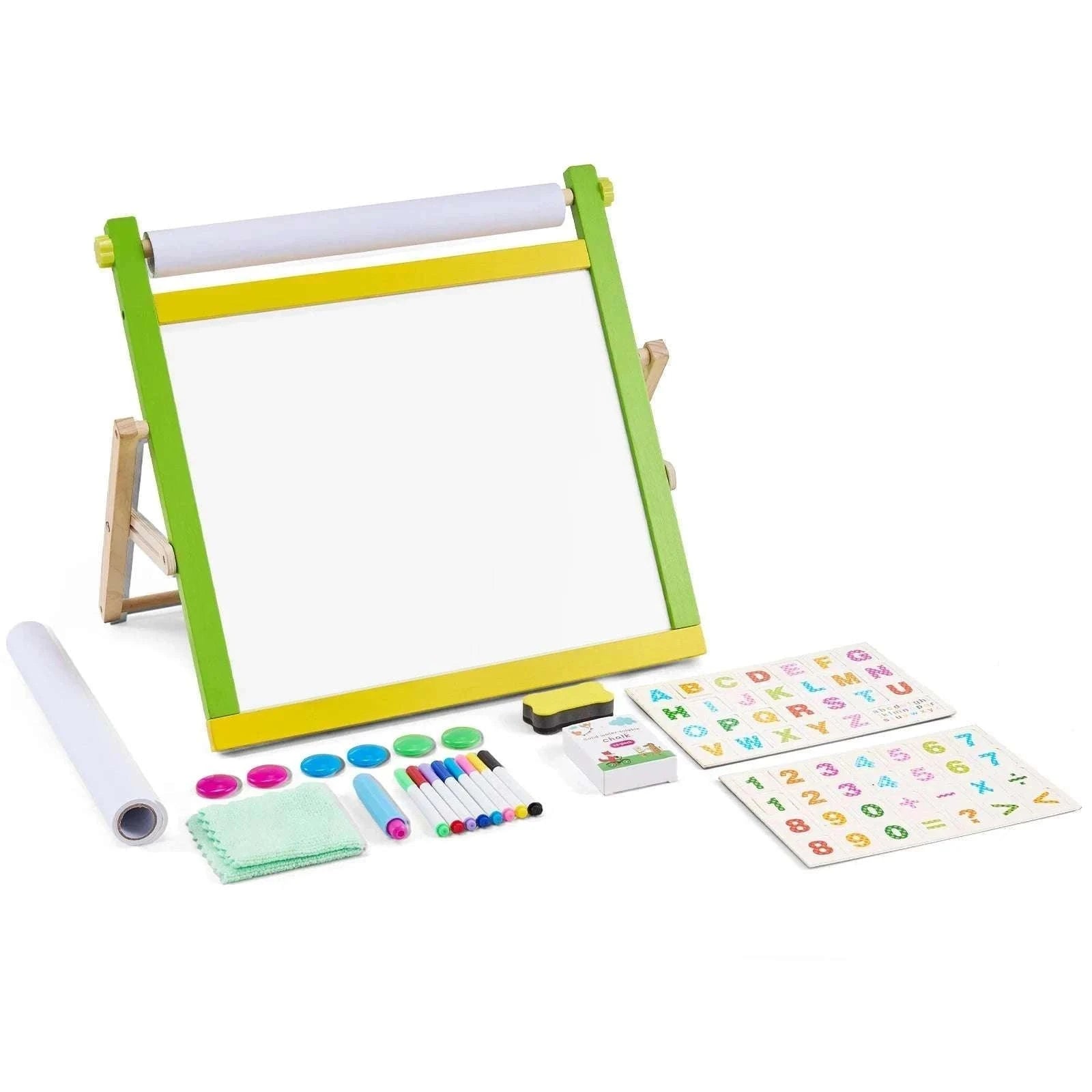 Kids 3-in-1 Double-Sided Magnetic Art Easel Drawing Board Set-