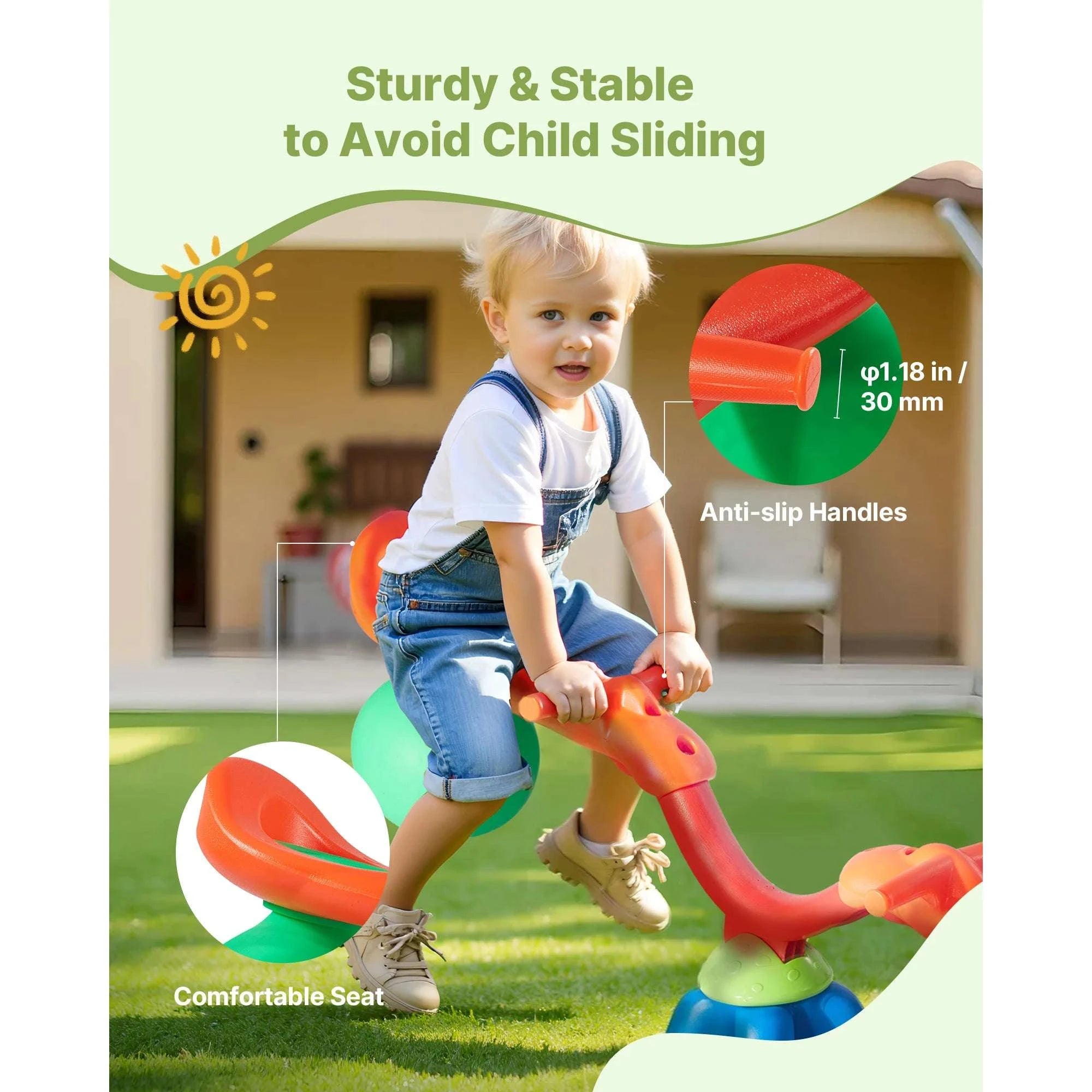 Kids 360° Spinning Seesaw Teeter Totter with Bounce Seats-2 Seats / United States