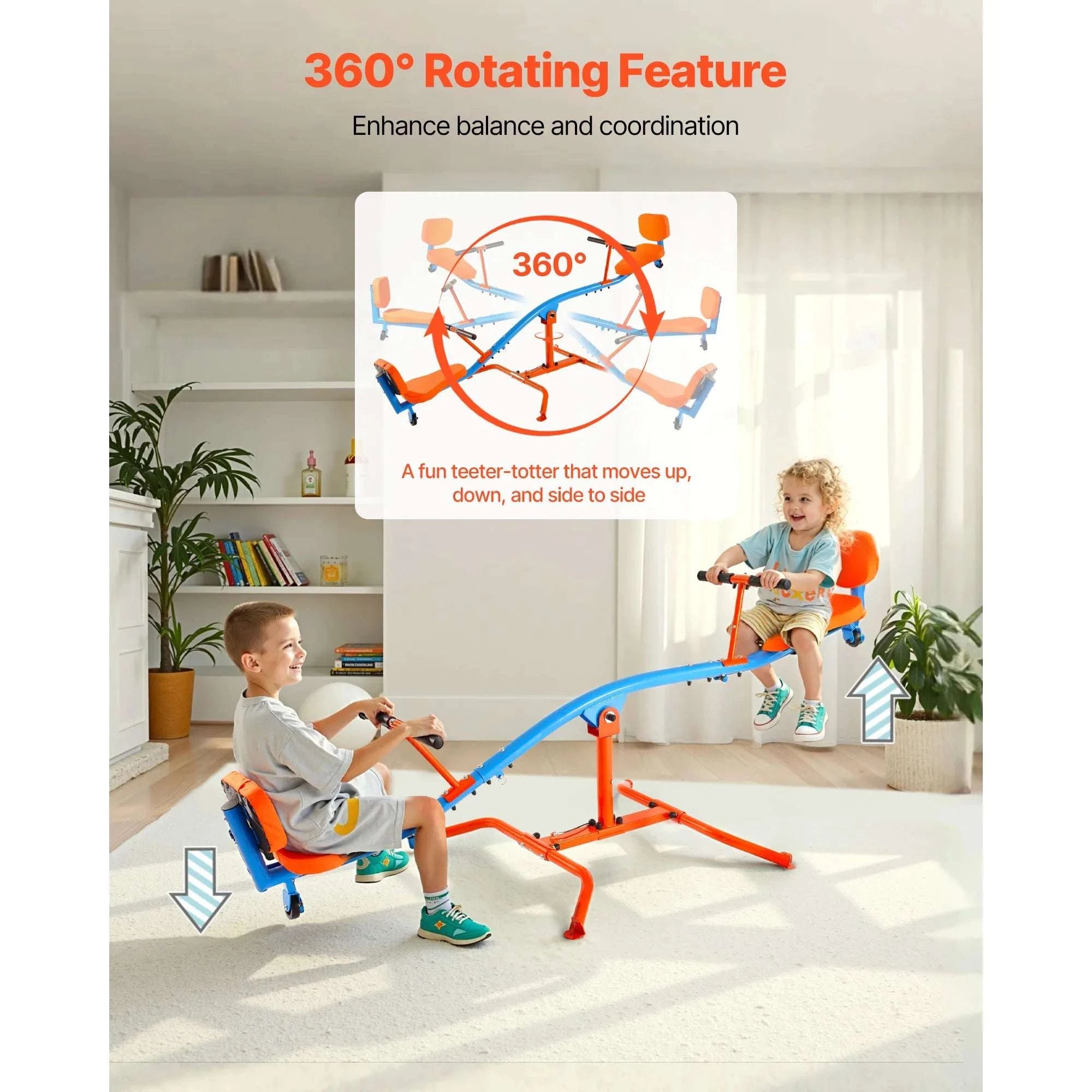 Kids 360° Spinning Teeter Totter Seesaw with Handles (300lb)-2 Seats / CZECH REPUBLIC