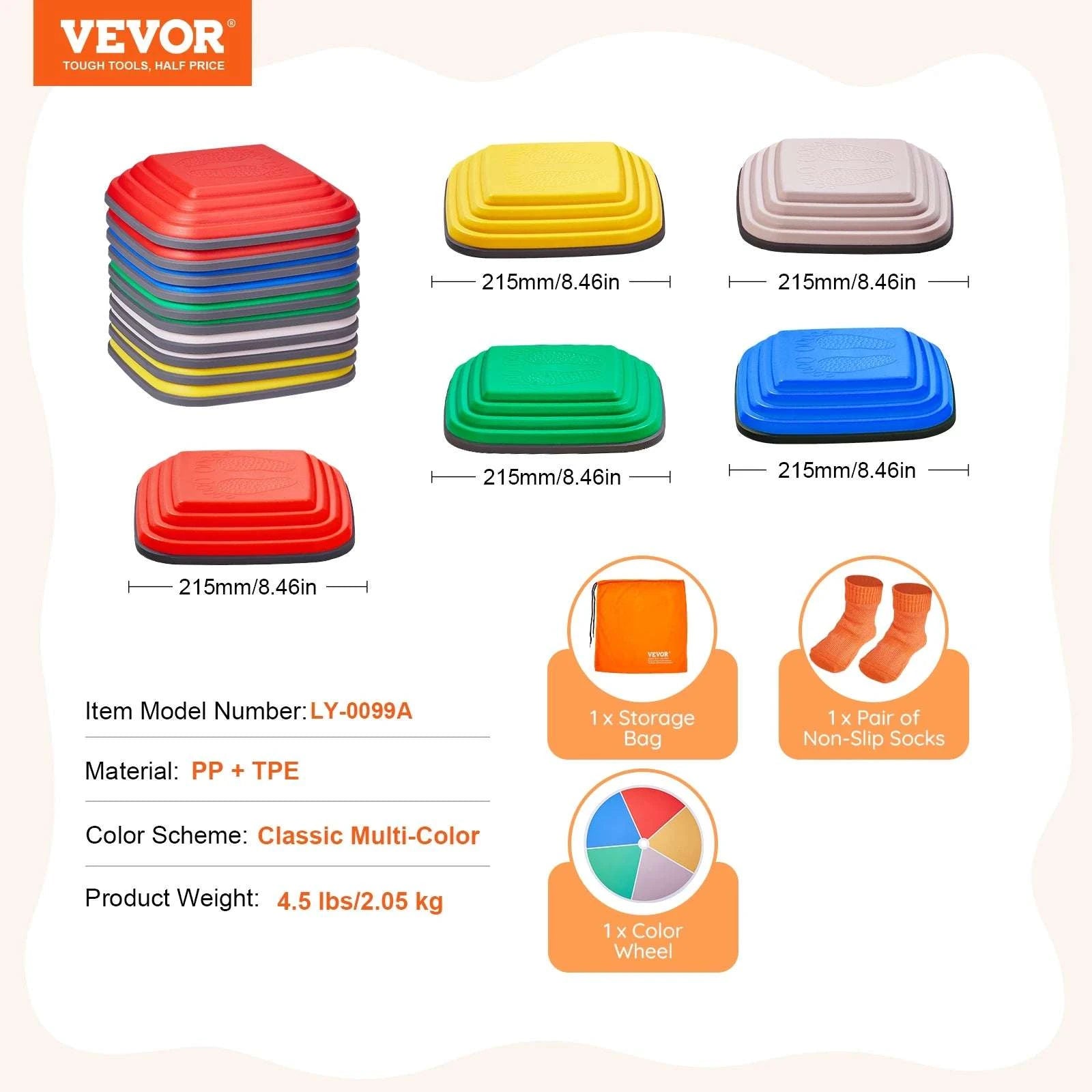 Kids Balance Stepping Stones Set (10 PCS) Non-Slip Sensory Play-10PCS / United States