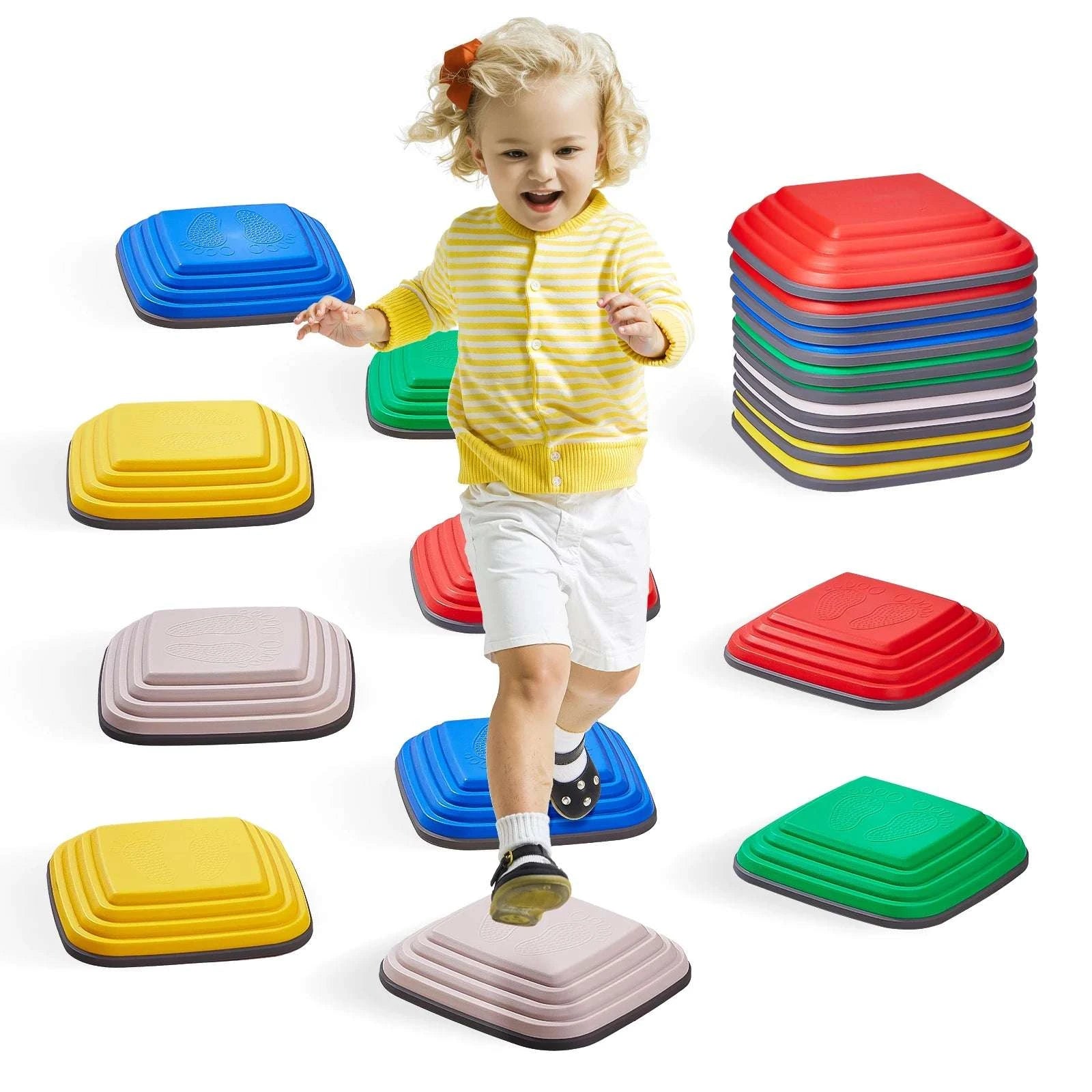 Kids Balance Stepping Stones Set (10 PCS) Non-Slip Sensory Play-10PCS / United States
