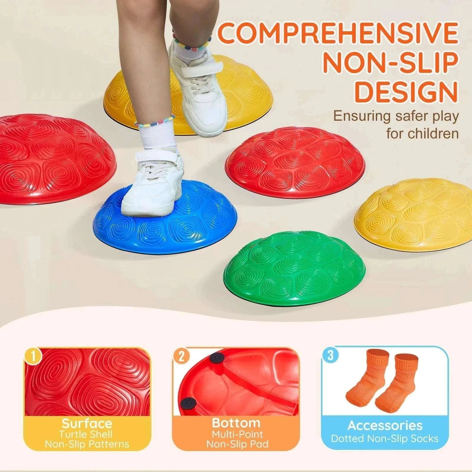 Kids Balance Stepping Stones Set with Non-Slip Design (6 PCS)-6PCS / spain