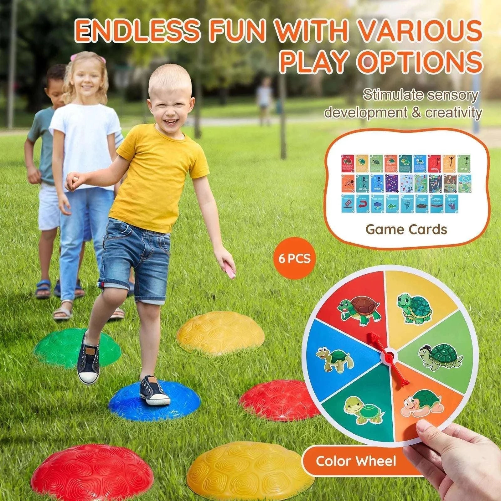 Kids Balance Stepping Stones Set with Non-Slip Design (6 PCS)-6PCS / spain