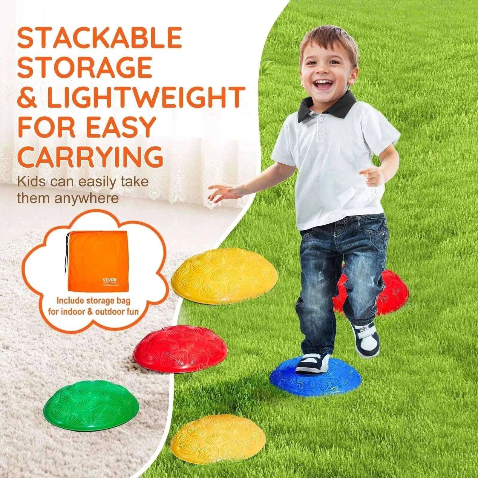 Kids Balance Stepping Stones Set with Non-Slip Design (6 PCS)-6PCS / spain