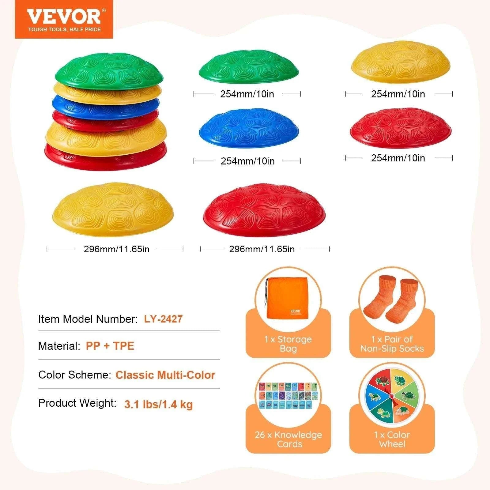 Kids Balance Stepping Stones Set with Non-Slip Design (6 PCS)-6PCS / spain