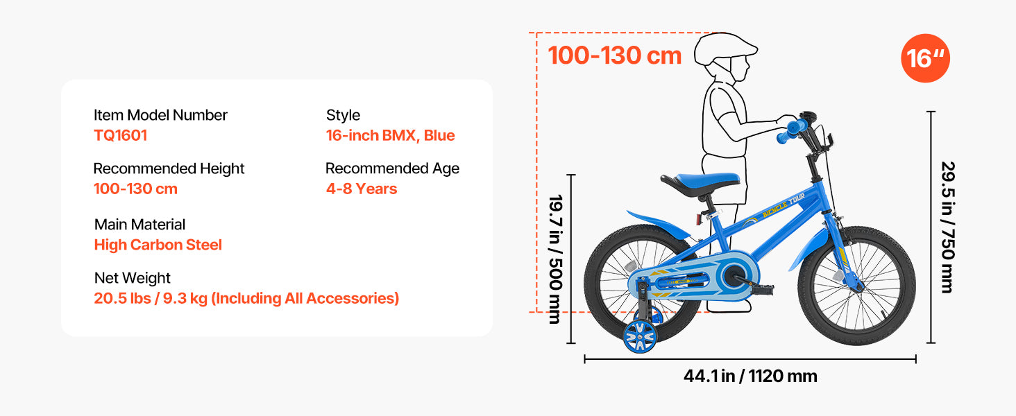 SucceBuy biciclă pentru copii 14/16/18 in, stil BMX, bicicletă pentru copii cu antrenor, bicicletă pentru copii mici, pentru băieți și fete, învățare să pedalare, antrenor de echilibru incluse