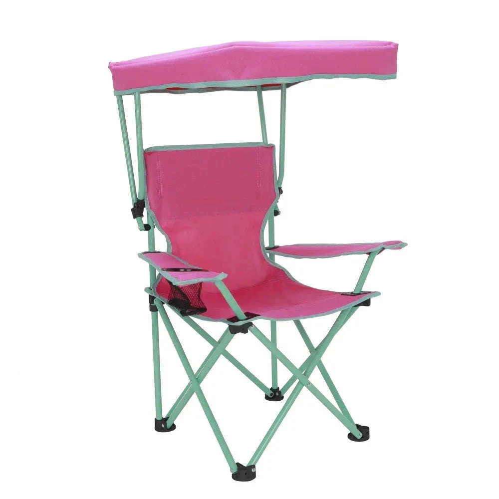 Kids Canopy Camp Chair with Safety Lock & Adjustable Sunshade-United States