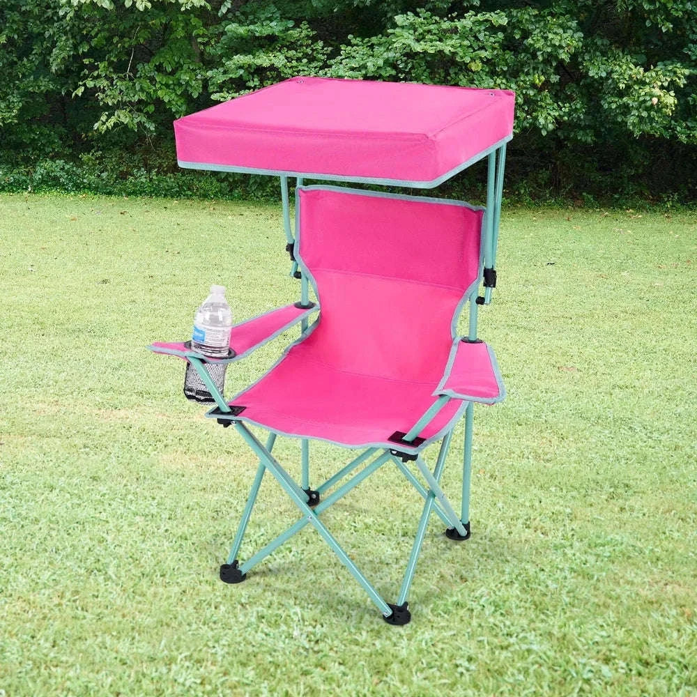 Kids Canopy Camp Chair with Safety Lock & Adjustable Sunshade-United States