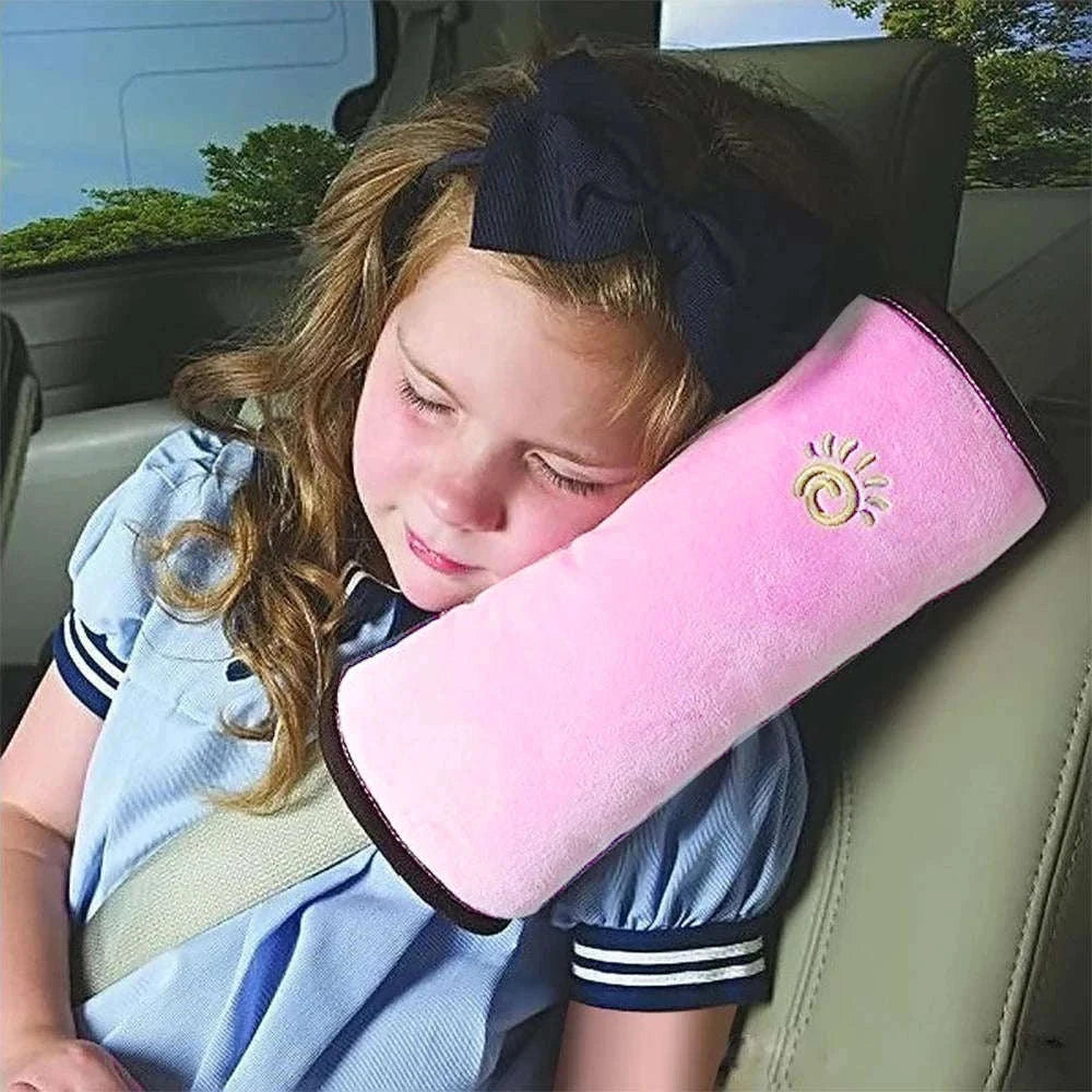 Kids Car Seat Belt Pillow Cushion for Comfortable Travel-Blue 1pc