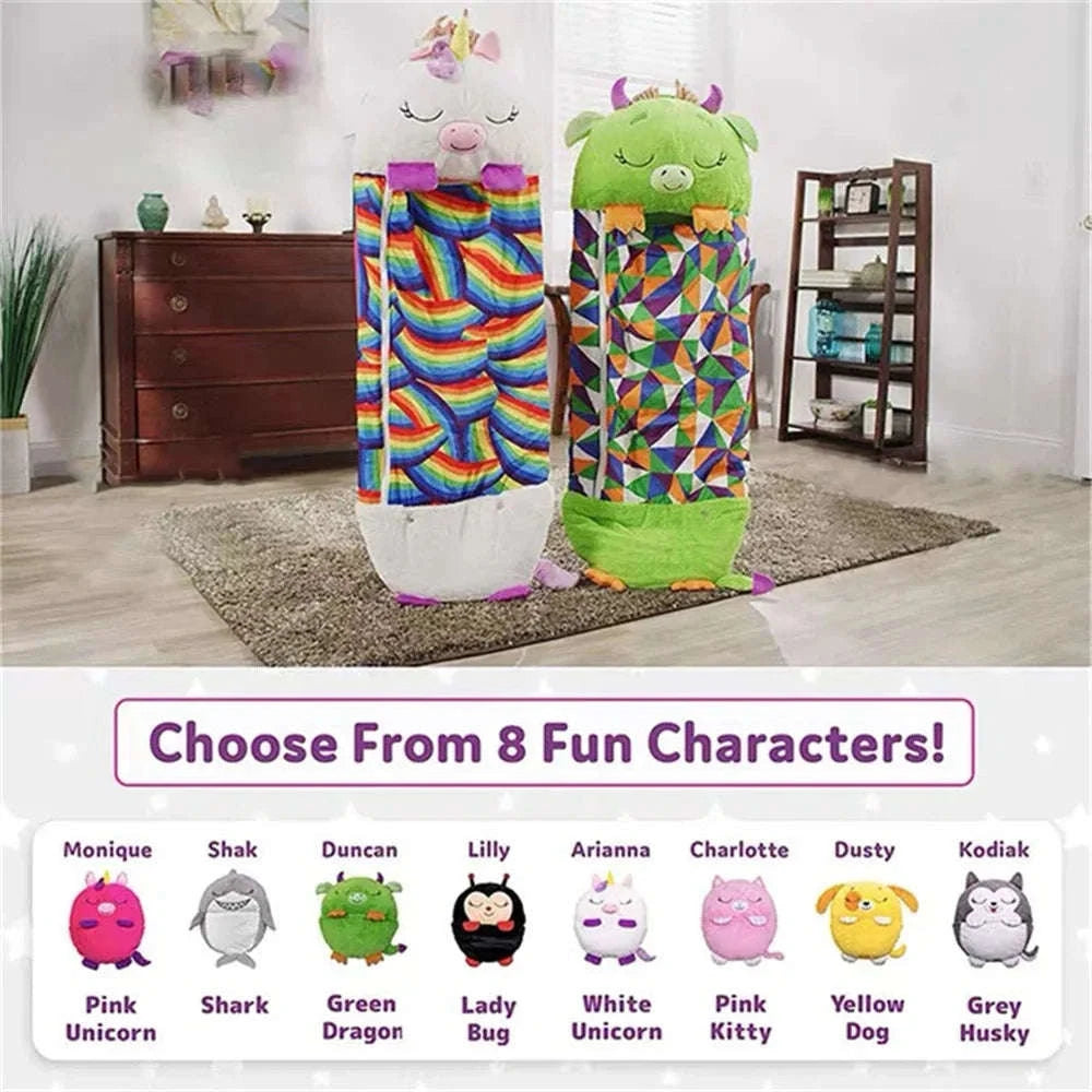 Kids Cartoon Animal Sleeping Bag-pink cat / 180x70cm