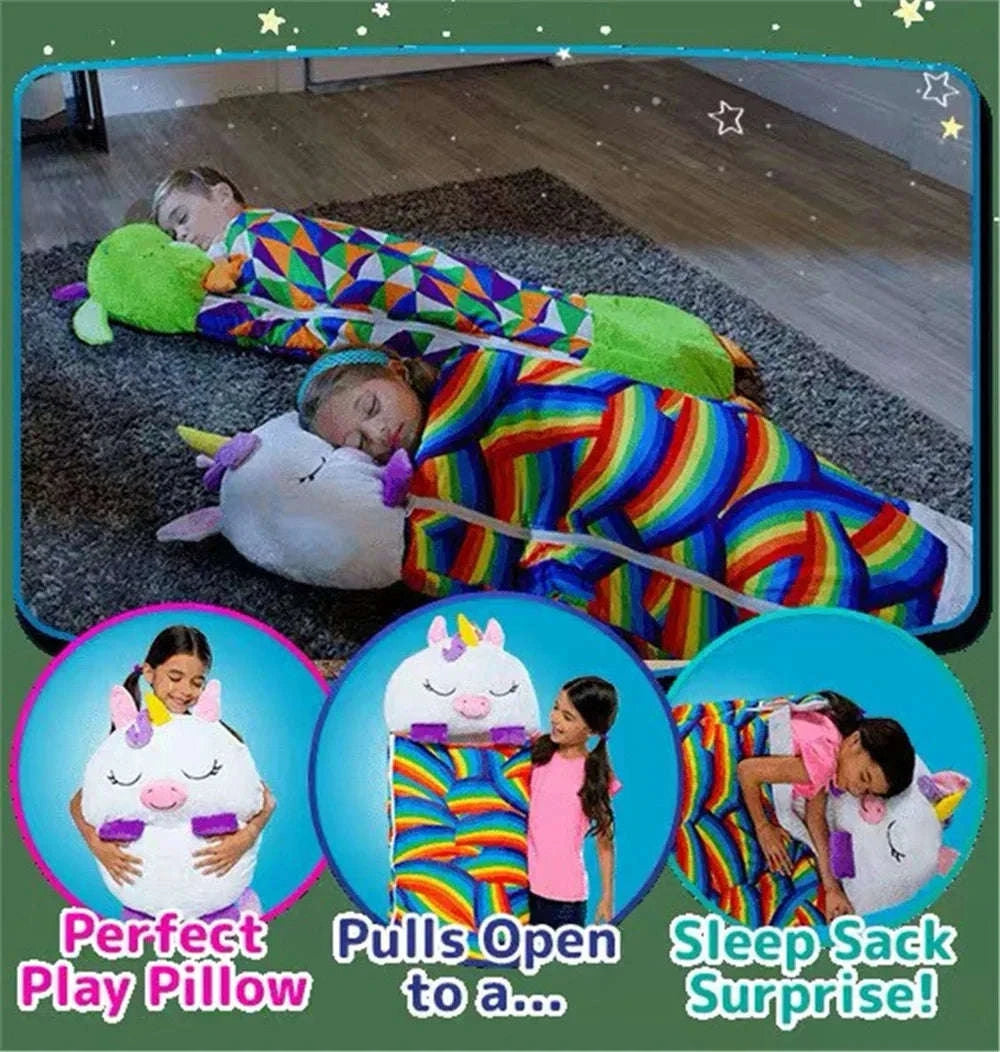 Kids Cartoon Animal Sleeping Bag-pink cat / 180x70cm