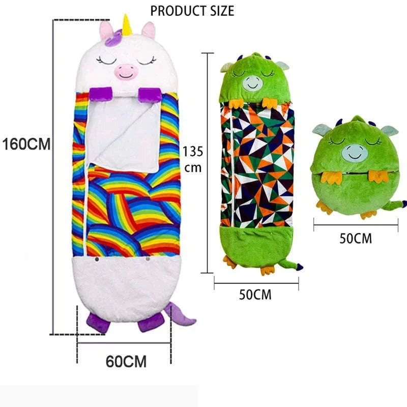 Kids Cartoon Animal Sleeping Bag-pink cat / 180x70cm