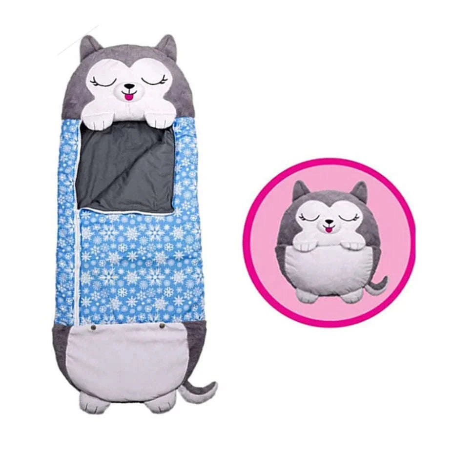 Kids Cartoon Animal Sleeping Bag-pink cat / 180x70cm