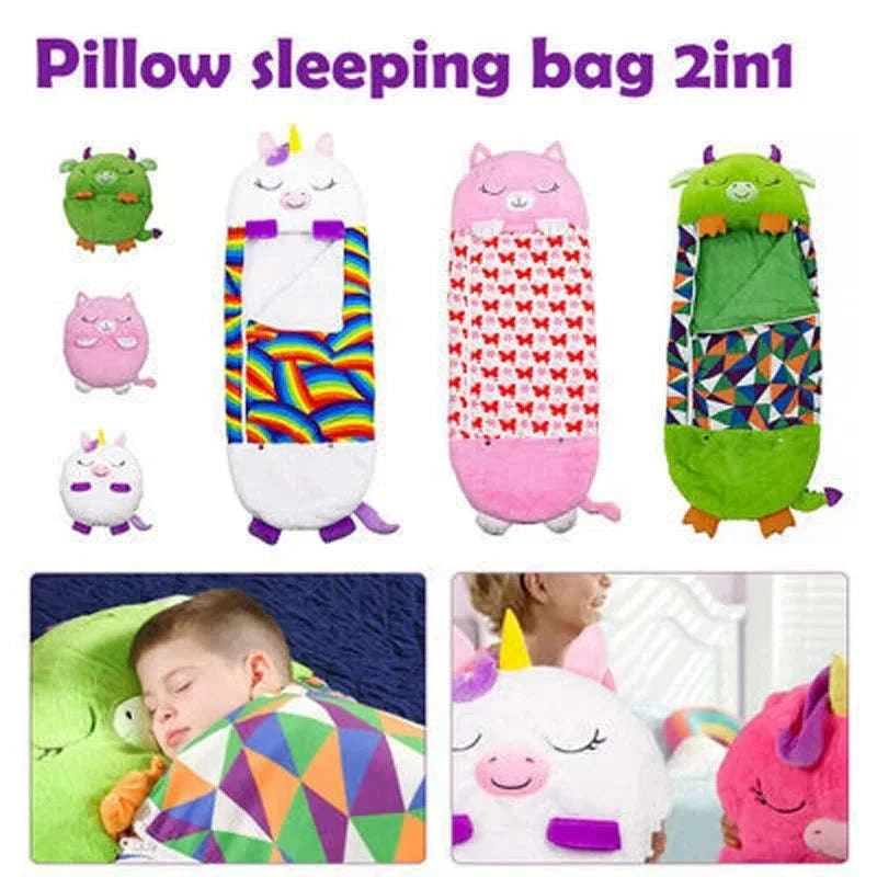 Kids Cartoon Animal Sleeping Bag-pink cat / 180x70cm