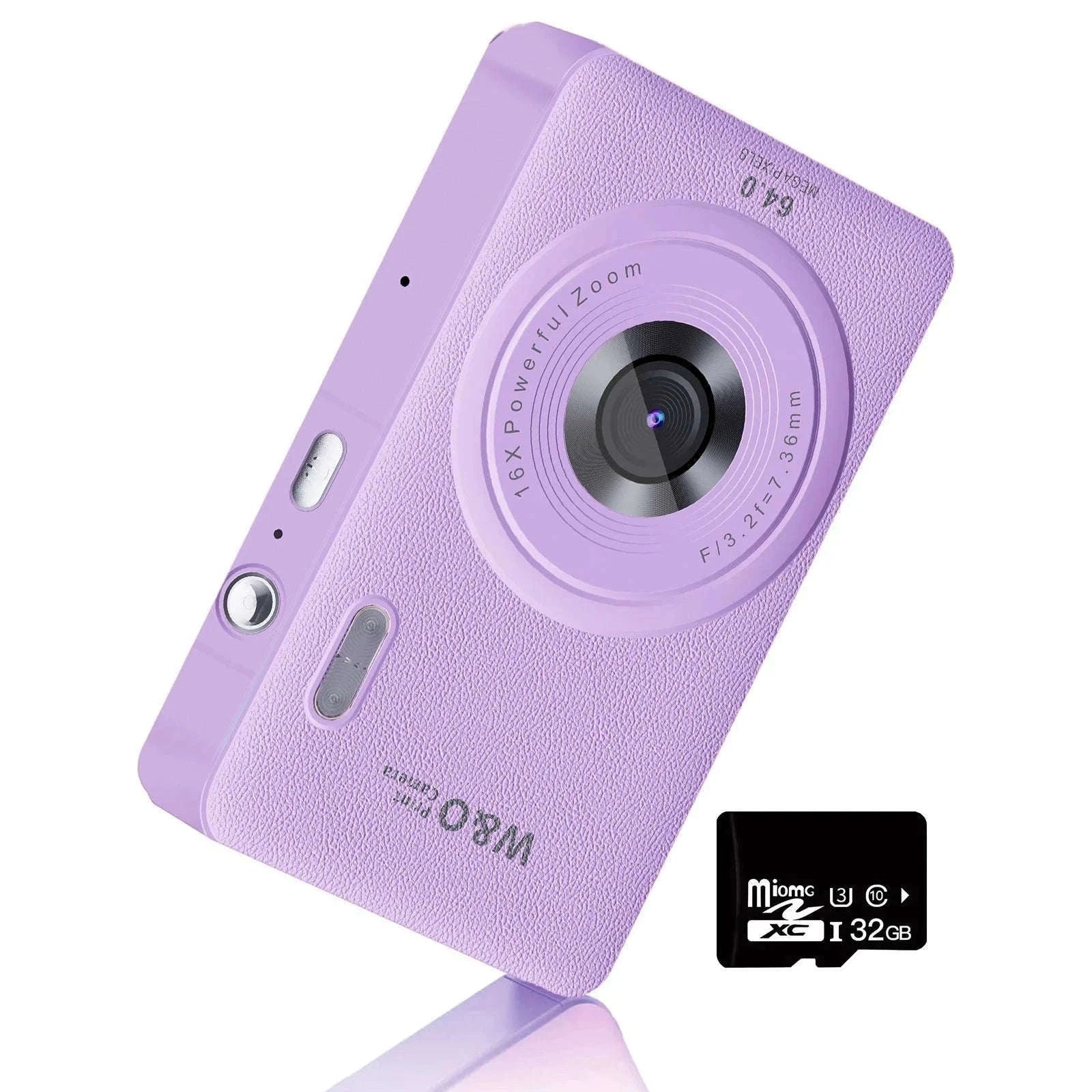 Kids Digital Camera 1080P with 16X Zoom and 32GB Card-PURPLE / United States