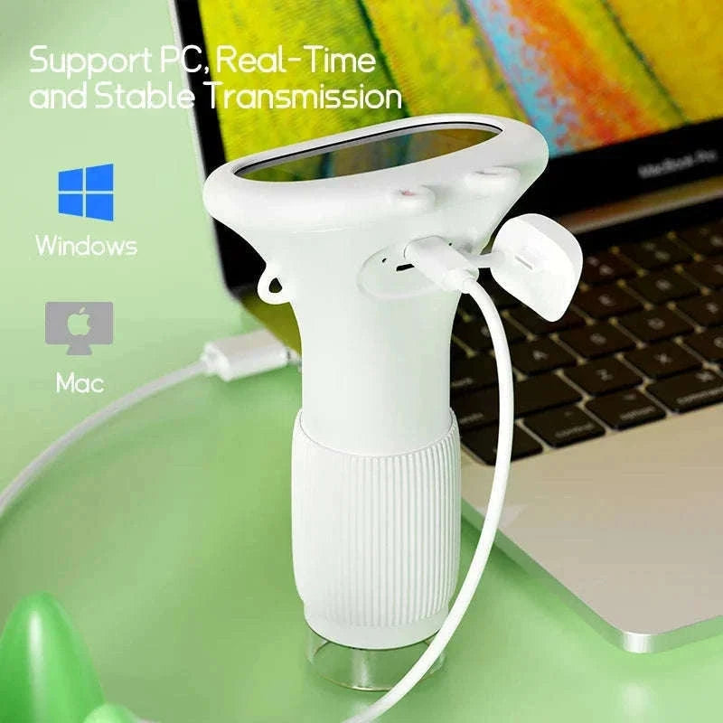 Kids Digital Microscope with 2-Inch Screen and 1000x Zoom-Yellow / 1000X