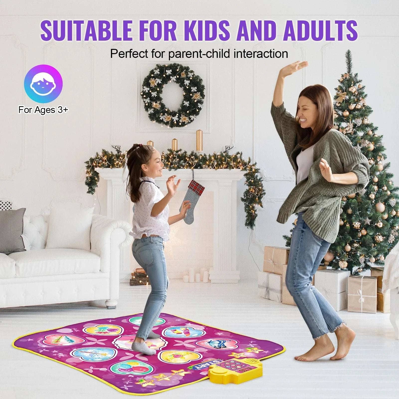 Kids Electronic Dance Mat with 9 Buttons, 3 Modes & 8 Levels-1pc / United States