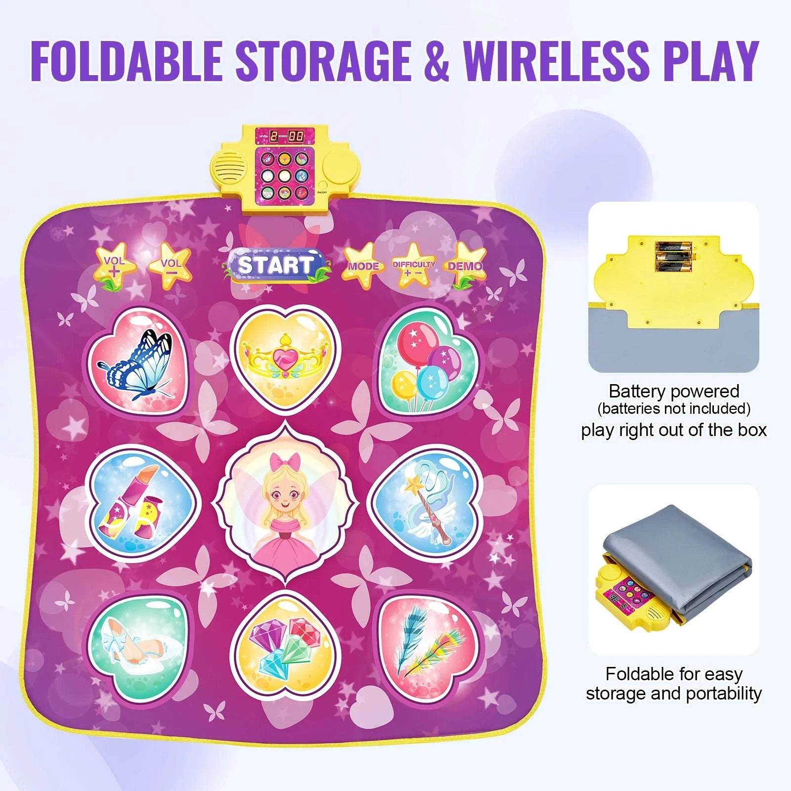 Kids Electronic Dance Mat with 9 Buttons, 3 Modes & 8 Levels-1pc / United States