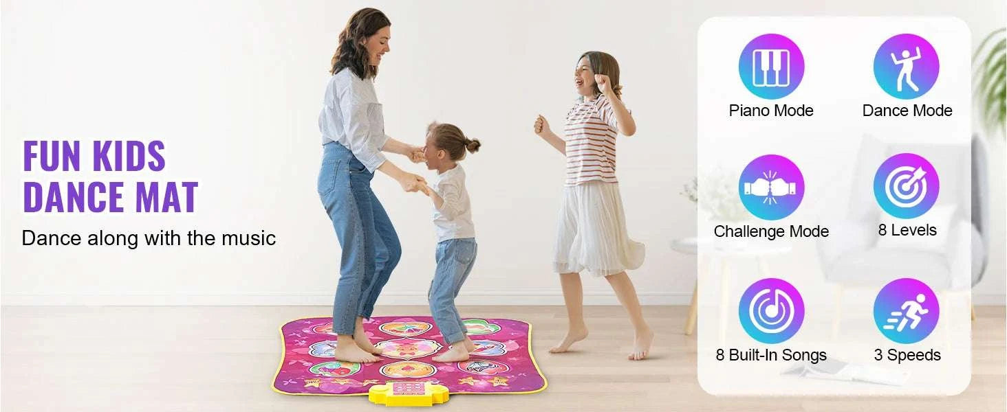 Kids Electronic Dance Mat with 9 Buttons, 3 Modes & 8 Levels-1pc / United States