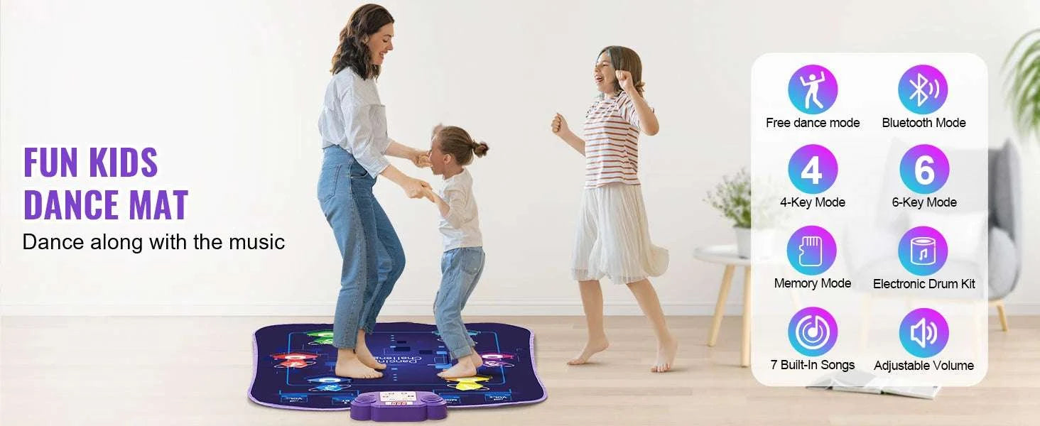 Kids Electronic Dance Mat with Bluetooth & 5 Play Modes-6-Button / United States