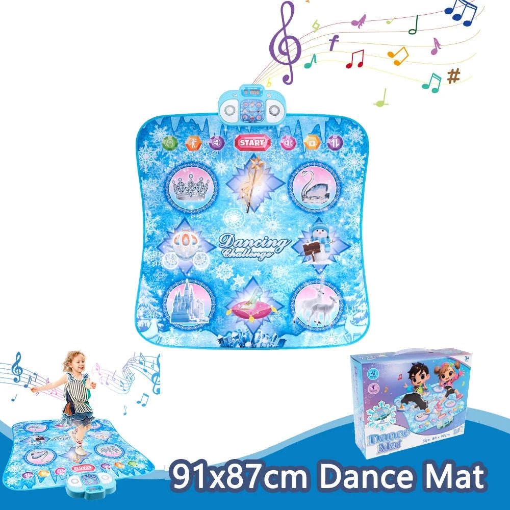 Kids Electronic Dance Mat with Double Player Mode-91x87cm Blue-no box / China Mainland