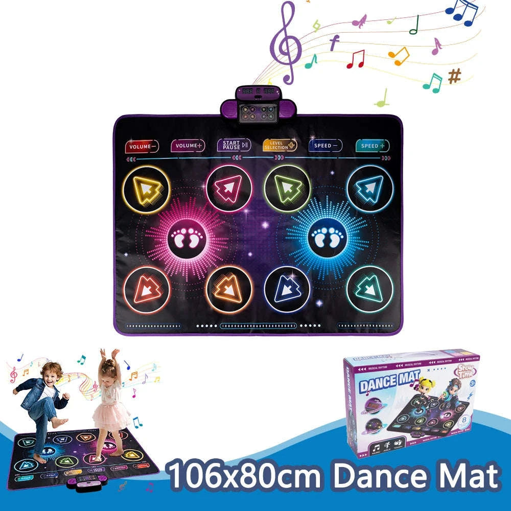 Kids Electronic Dance Mat with Double Player Mode-91x87cm Blue-no box / China Mainland