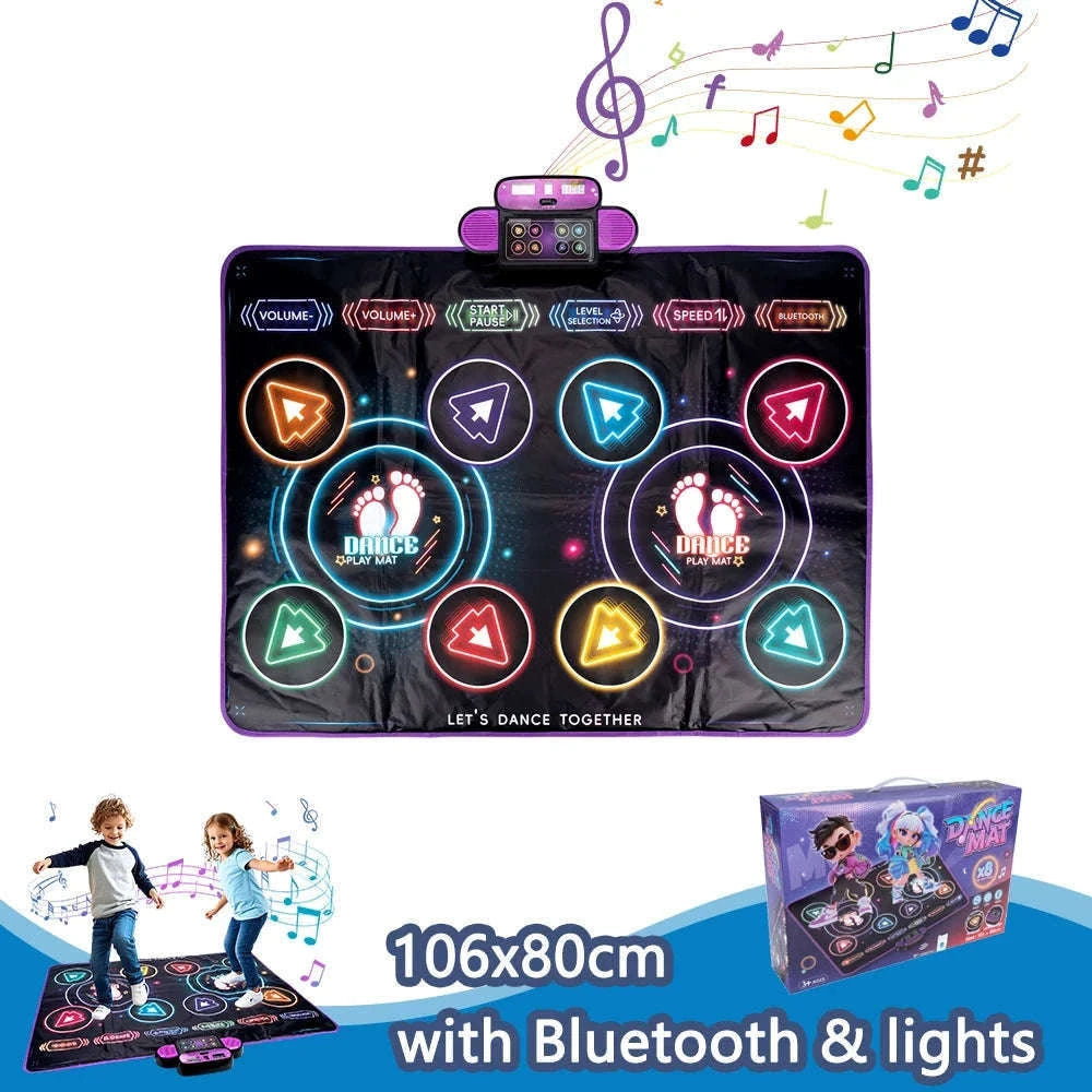 Kids Electronic Dance Mat with Double Player Mode-91x87cm Pink-no box / China Mainland