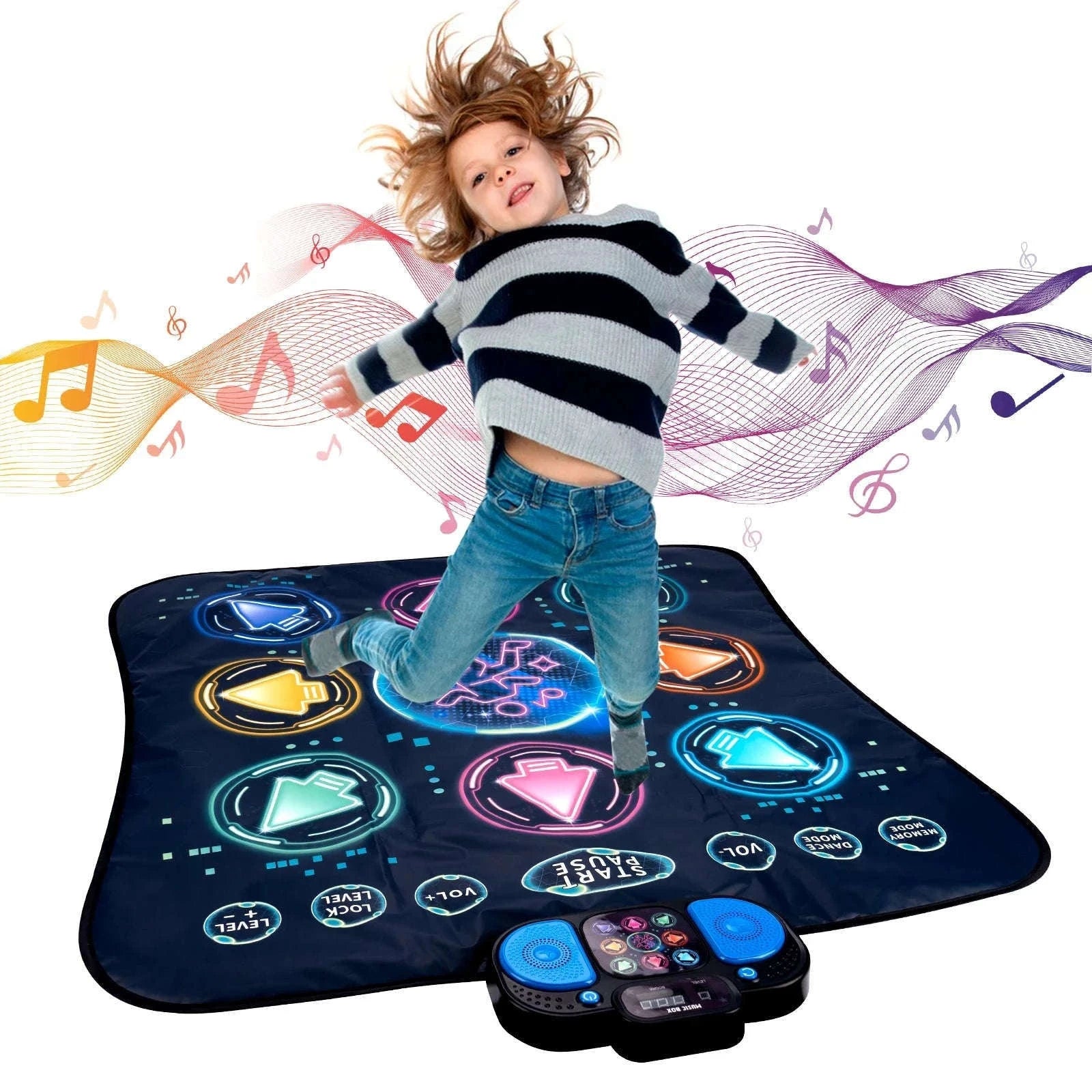 Kids Electronic Dance Mat with Double Player Mode-91x87cm Pink-no box / China Mainland