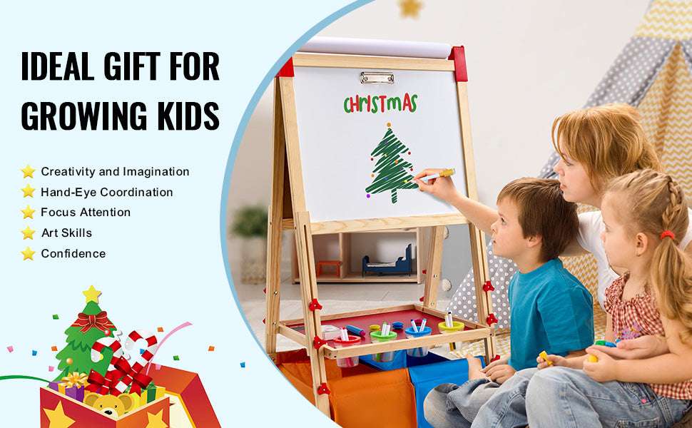 Kids Magnetic Art Easel Drawing Board with Adjustable Height Set-1PC / United States