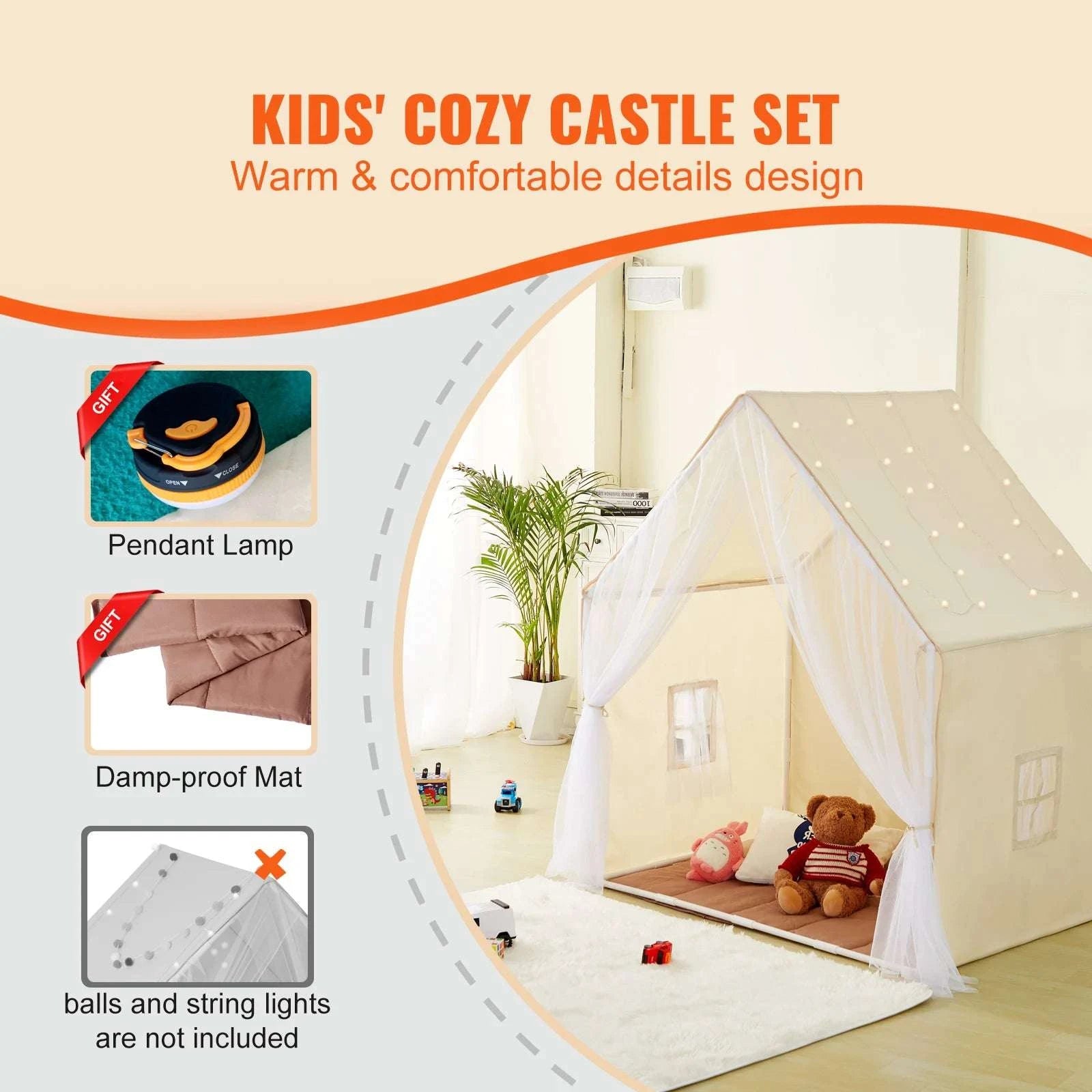Kids Play Tent with Mat & Light – Indoor Outdoor Yurt for Ages 1–5-france