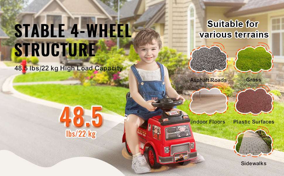 Kids Ride On Push Car with Music & Storage Seat for Toddlers-Red / CZECH REPUBLIC
