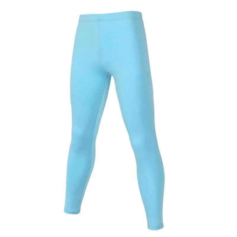 Kids Running Tights for Sports and Fitness-Sky Blue / Adults S