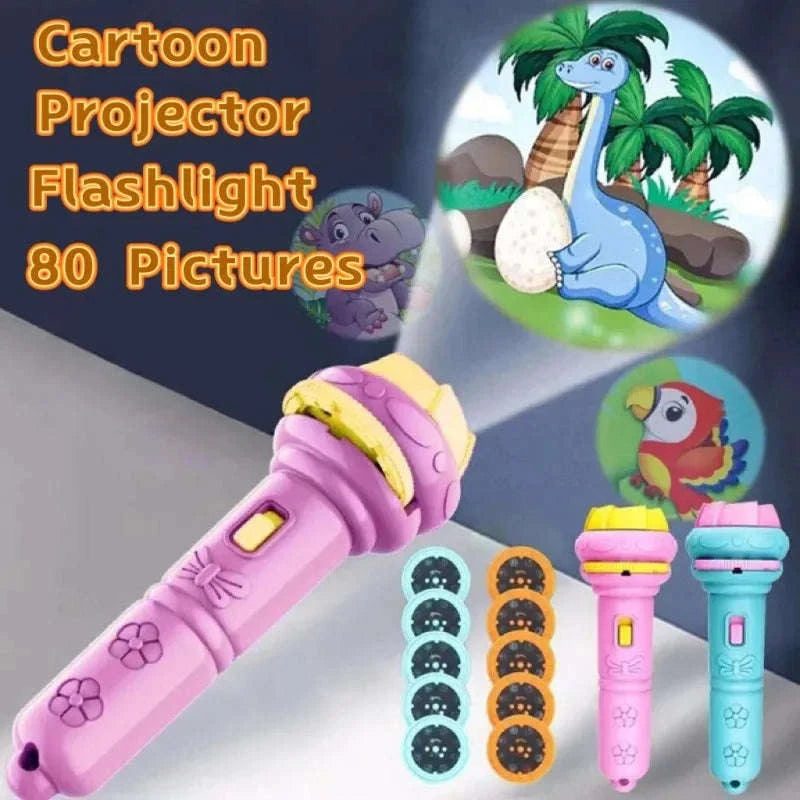 Kids Story Projector Flashlight-Pink(10slide)