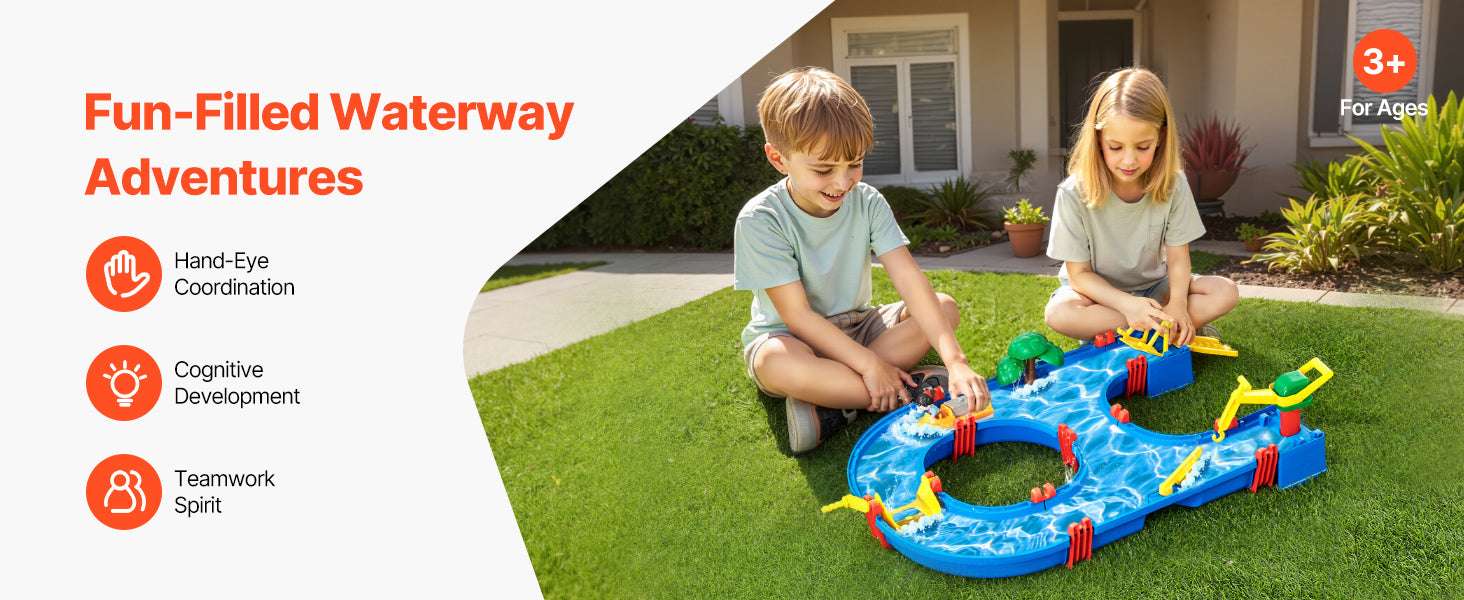 Kids Water Play Table with 39PCS Accessories Outdoor Summer Toy-Blue / United States