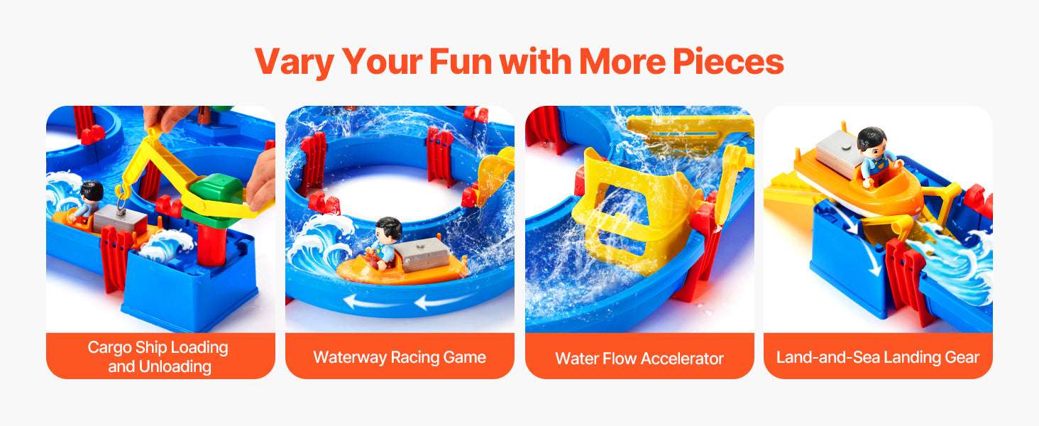Kids Water Play Table with 39PCS Accessories Outdoor Summer Toy-Blue / United States